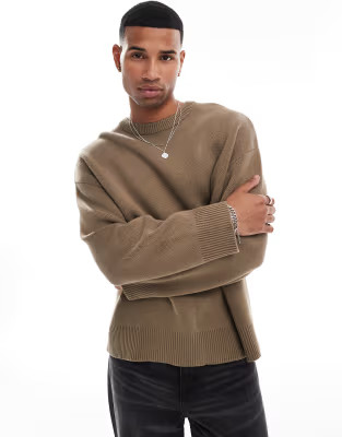 Weekday Cypher oversized jumper in beige | ASOS (Global)