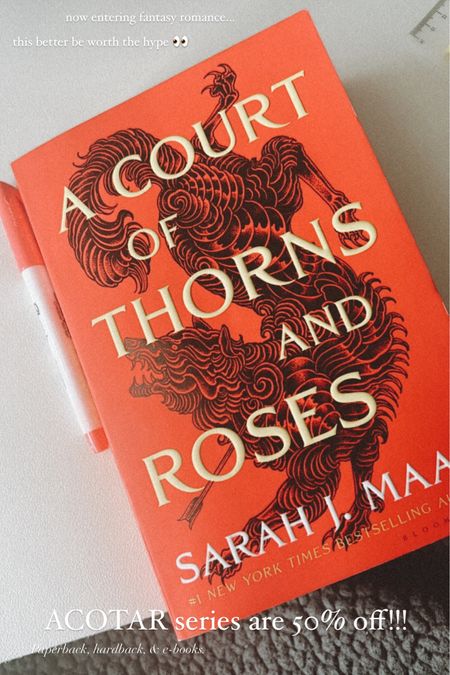 A court of thorns and roses by Sarah J Maas — currently 50% off paperback, hardback, and e book for the whole series! Perfect Valentine’s Day gift!! 

#LTKFind #LTKunder50 #LTKsalealert