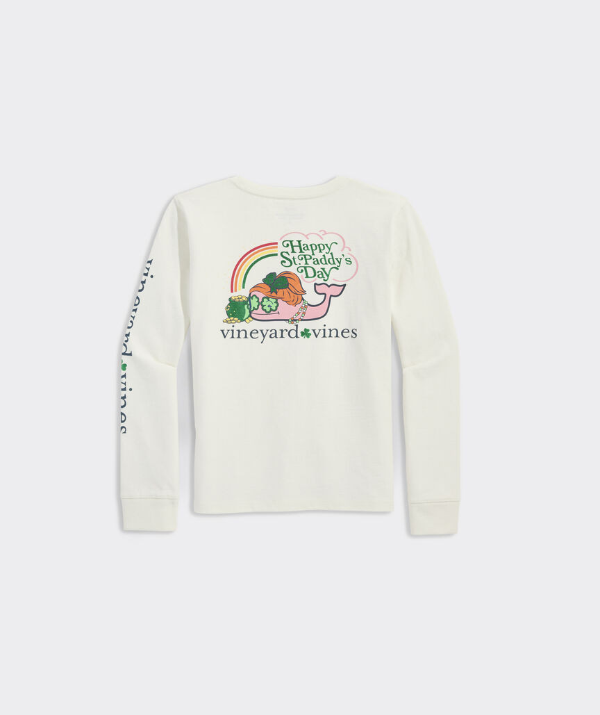 Girls' St. Paddy's Day Long-Sleeve Pocket Tee | vineyard vines