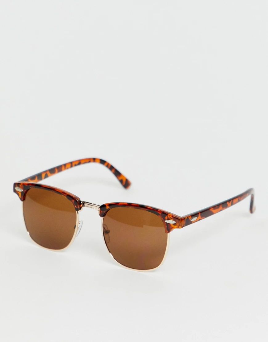 SVNX retro frame sunglasses in tort-Brown | ASOS (Global)