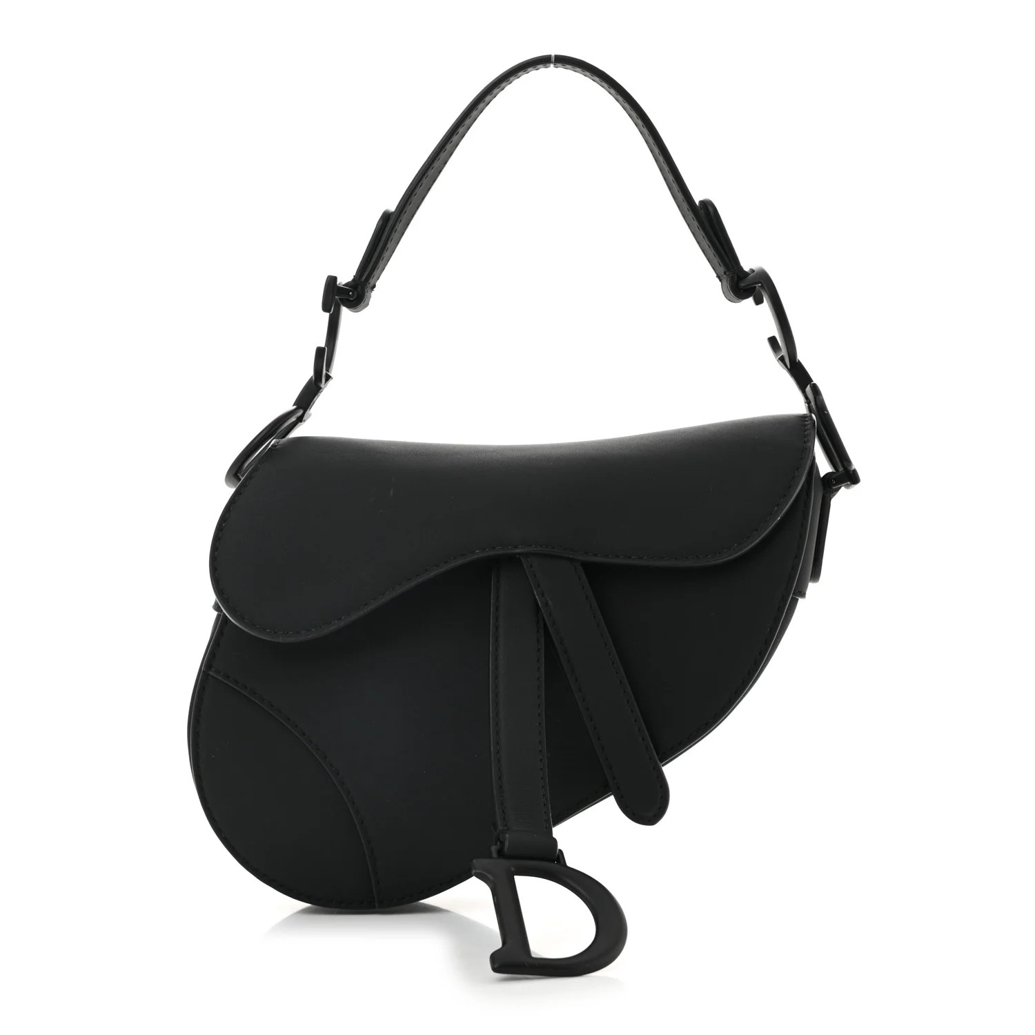 Christian Dior Ultra Matte Calfskin Mini Saddle Bag Black 1750130 | FASHIONPHILE (US)