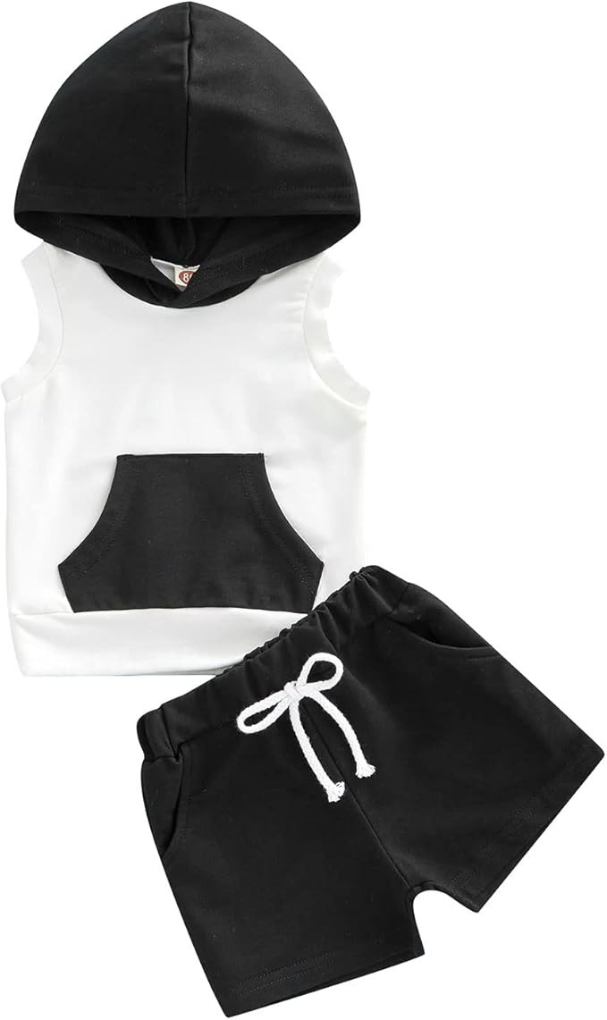 Engofs Toddler Baby Boy Summer Clothes 6 12 18 24 Months 3T Hooded T Shirt Tank Sweatshirt Tops S... | Amazon (US)