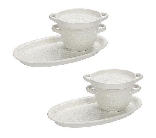 Temp-tations Beelieve Set of 2 20 oz. Soup & Sandwich Sets w/ Lid-its - QVC.com | QVC