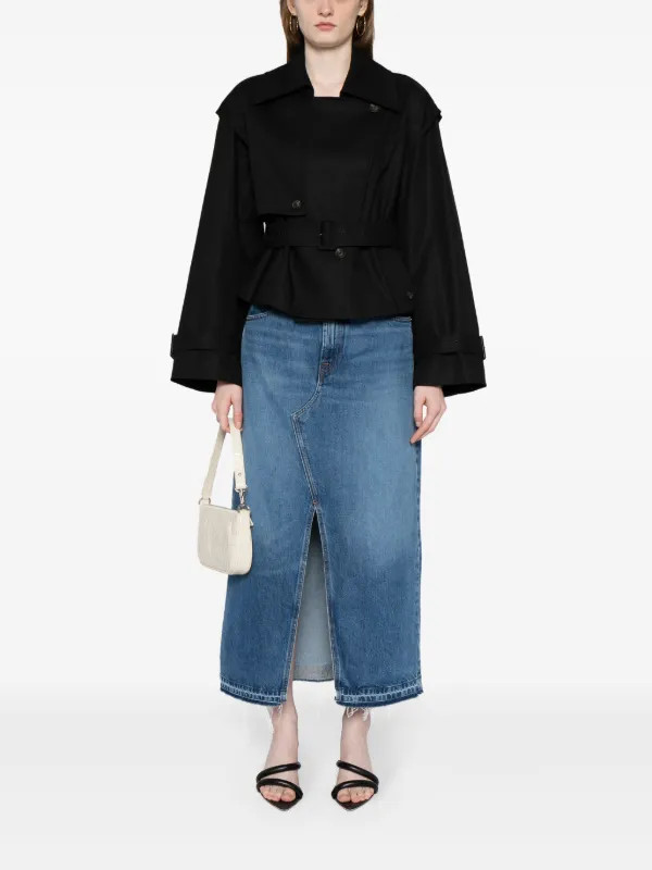 open-back cropped trench coat | Farfetch Global