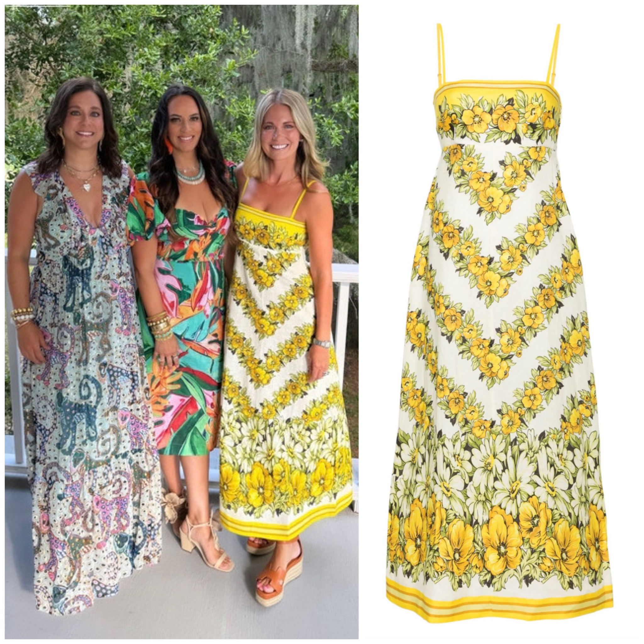 Cameran Eubanks’ Yellow Floral Chevron Maxi Dress 📸 = @camwimberly1