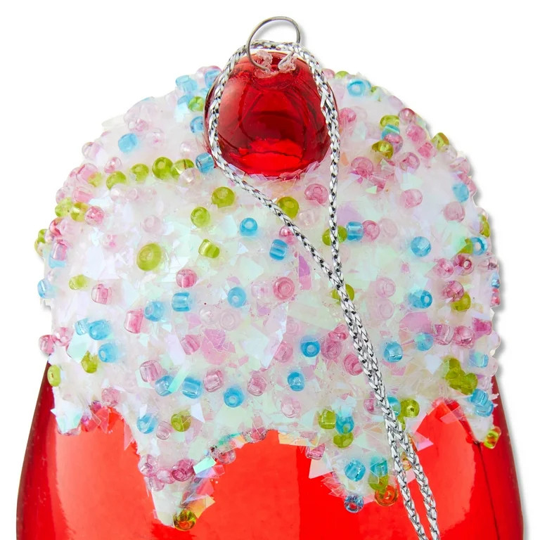 Red Transparent Gum Drop with Sprinkles Christmas Ornament, 3.5", by Holiday Time | Walmart (US)