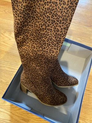 NIB Leopard Knee High Boots Women Size 5.5 | eBay US
