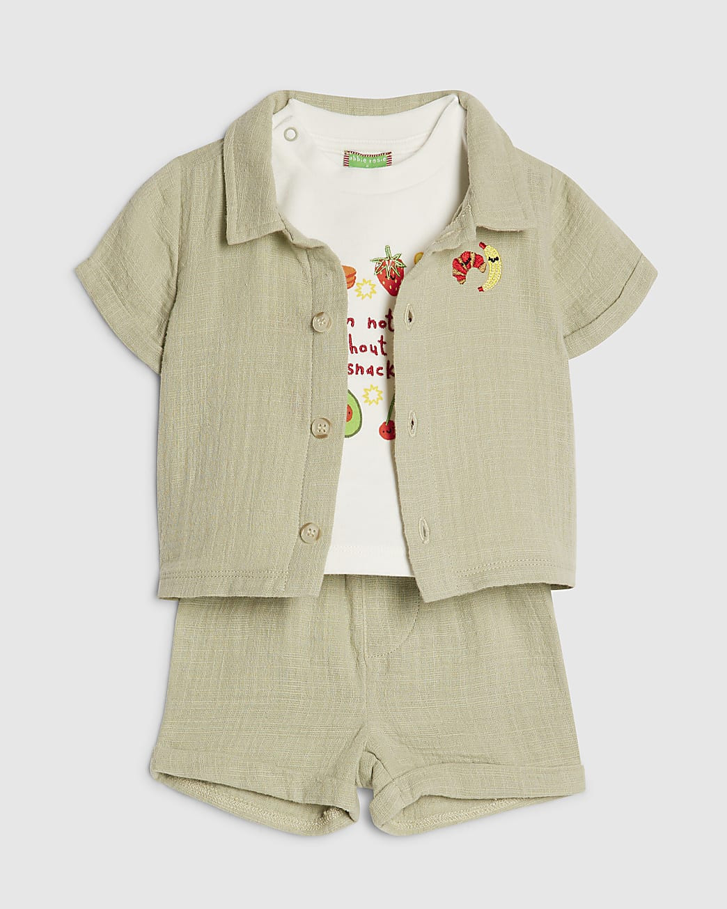 Baby Boys Green Snacks T-Shirt Set | River Island UK & IE