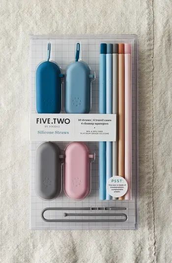 Pack of 10 Silicone Straws & Travel Cases | Nordstrom