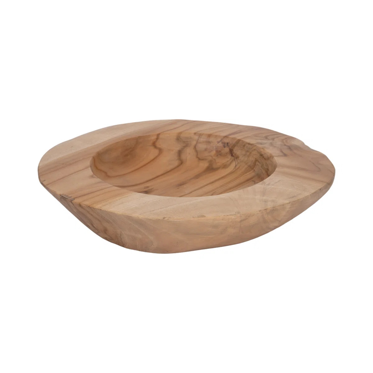 Millwood Pines 16" Teak Unique Wood Bowl, Natural | Wayfair North America