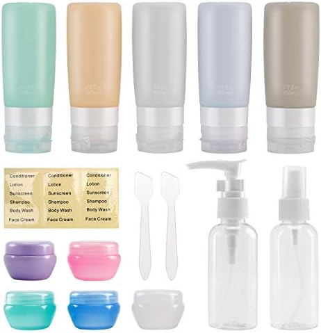 Beveetio Travel Bottles TSA Approved 15 Pack,2.9oz Silicone Refillable Size Containers, BPA Free ... | Amazon (US)