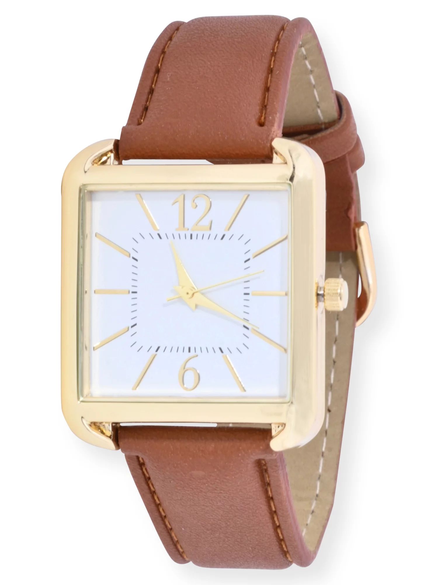 Time And Tru Analog Watch with Square Case in Gold - 42002WML - Walmart.com | Walmart (US)