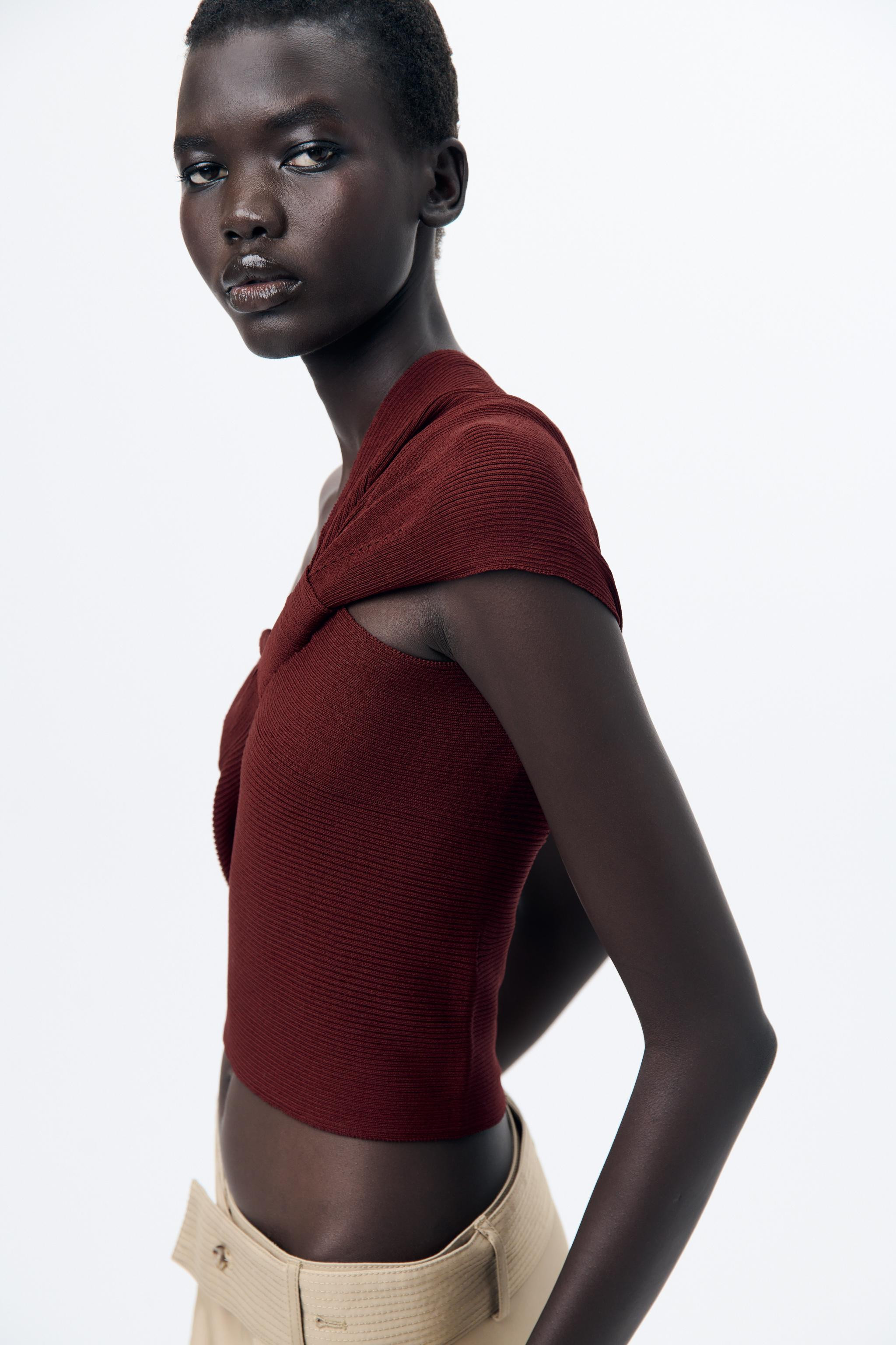 ASYMMETRIC KNIT TOP | Zara UK