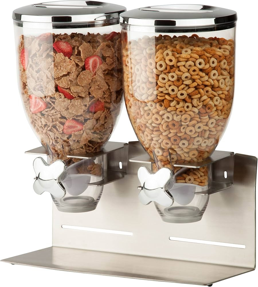 Zevro Indispensable Designer Dry Food Dispenser, Dual Control, Stainless Steel, Silver | Amazon (US)