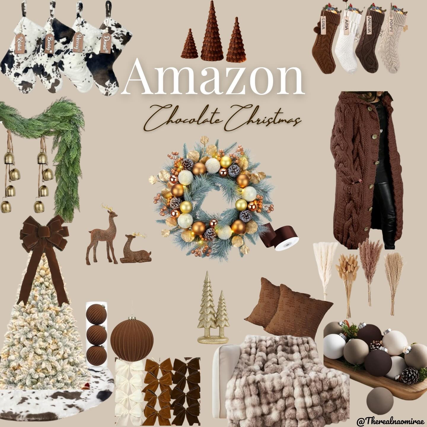 I’m loving this new moody chocolate-brown Christmas decor that’s in this year 🤎🎄

If you love cozy neutrals, warm tones, and elevated holiday decor, this theme is the one. I rounded up my favorite brown ornaments, ribbons, bells, stockings, and rich earthly accents. Here is everything you need to create a luxe, warm modern Christmas vibe. 
.
.
.
#christmasdecor #moodychristmasdecor #brownchristmas #amazonhomedecor #ad #christmastreeideas

#LTKHoliday #LTKSeasonal #LTKGiftGuide