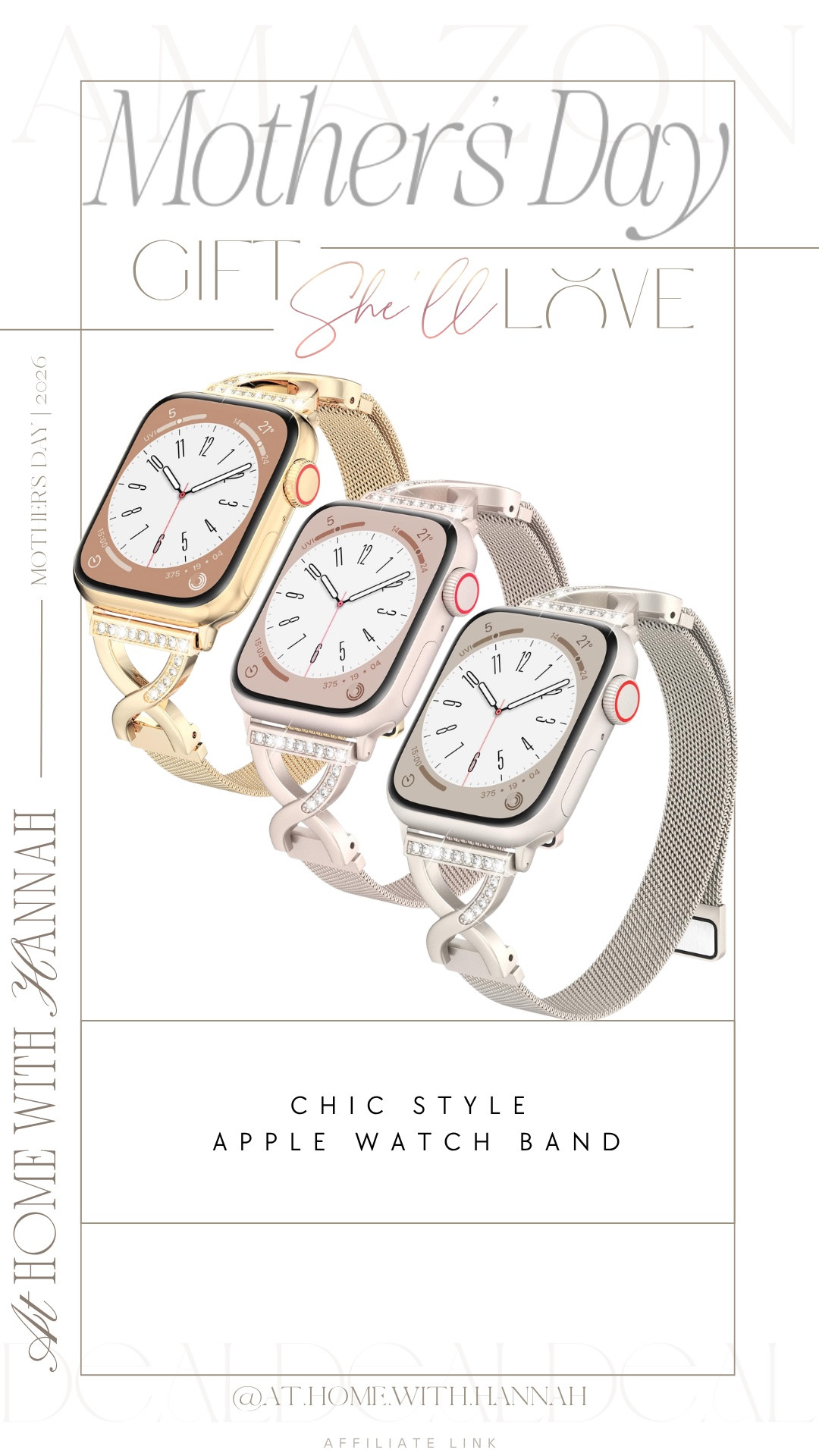 chic Apple Watch band • Mother’s Day gift idea • stylish watch accessory

This Apple Watch band is such a pretty gift idea for the mom who wears her watch every day but wants it to feel a little more polished. The chic metal detail makes it feel more like jewelry than a basic watch band, which is perfect for everyday outfits, work looks, brunch, church, or dressed-up plans.

If you’re shopping for:
• chic Apple Watch band
• stylish Apple Watch band
• Mother’s Day gift ideas
• gifts for Apple Watch users
• watch band for women
• jewelry-style watch band
• affordable accessories
• Amazon fashion finds

This pretty watch band is linked here if you want a small gift that still feels thoughtful 🤍





•
chic Apple Watch band • stylish Apple Watch band • watch band for women • jewelry style watch band • Mother’s Day gift ideas • gifts for Apple Watch users • Apple Watch accessories • affordable accessories • Amazon fashion finds • everyday jewelry finds • polished accessories • gift ideas for her

#AppleWatchBand #MothersDayGiftIdeas #AmazonFashionFinds #AffordableAccessories #GiftIdeasForHer
#ltkstyle #ltkfinds #ltkgiftguide

#LTKMothersDay #LTKootd #LTKHome