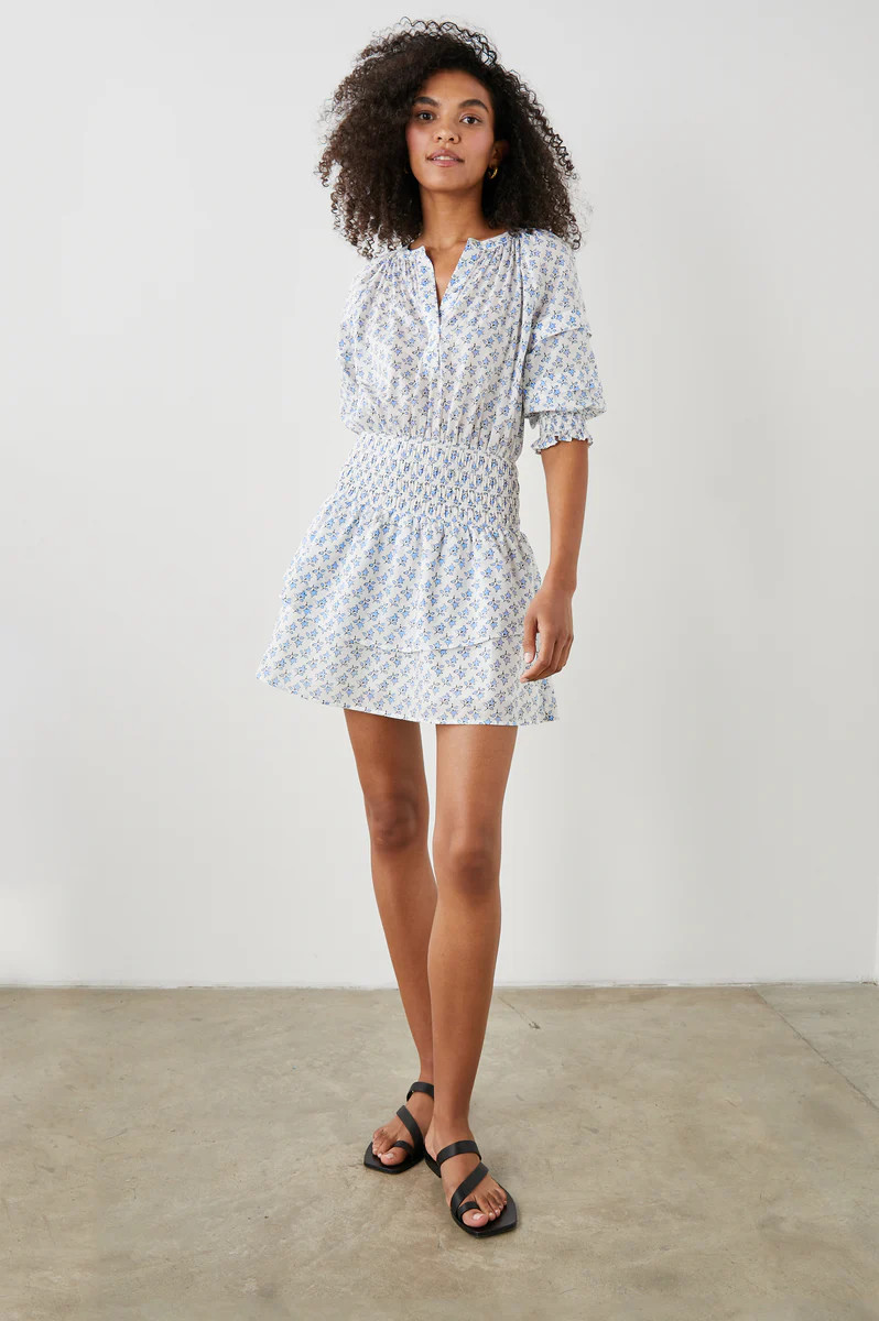 MILANA DRESS - WHITE BLUE IVY | Rails