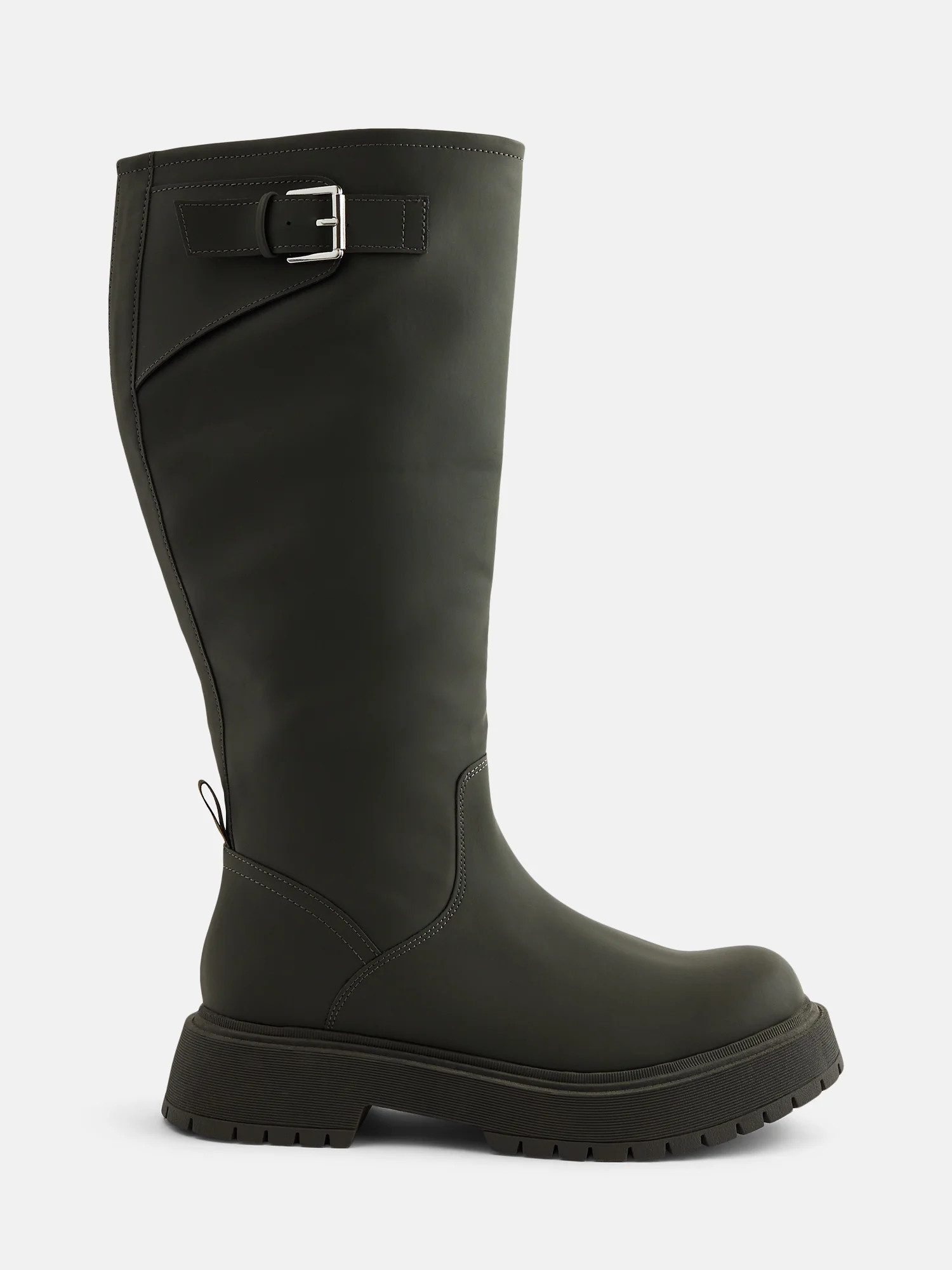 No Boundaries Women’s Buckled Chunky Heel Sun Boots | Walmart (US)