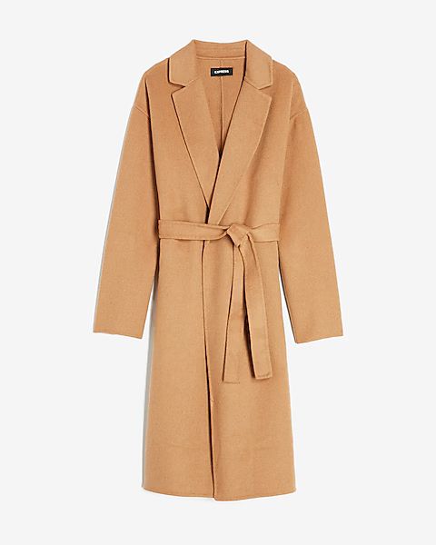 Belted Wrap Front Wool Coat | Express