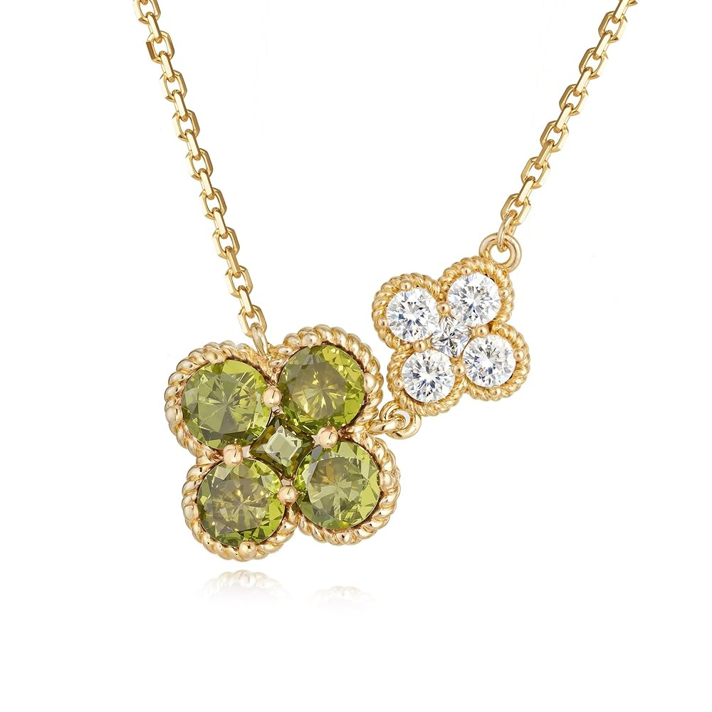 Gold Necklace for Women Birthstone Necklace for Women 14K Gold Plated Dainty Four Leaf Clover Cub... | Amazon (US)