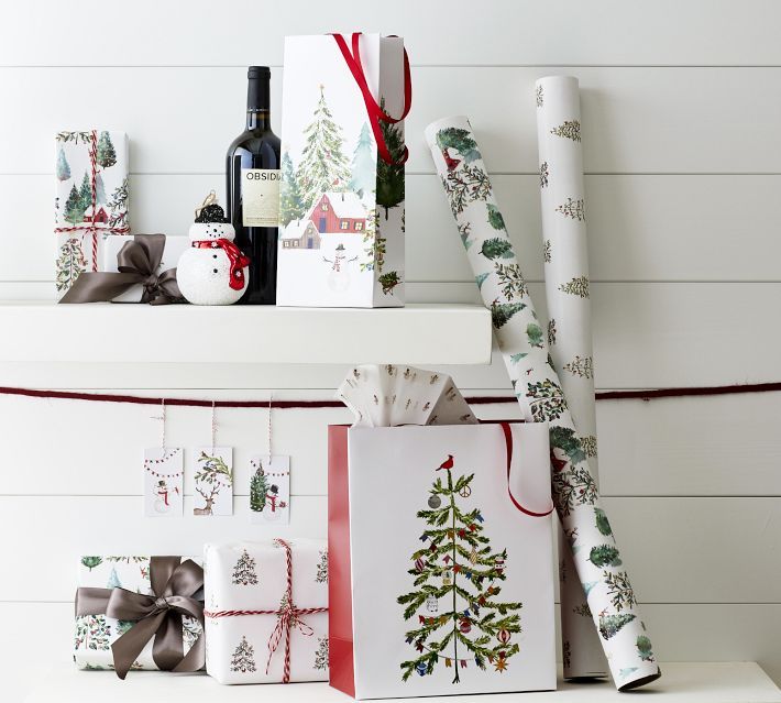 19-Piece Holiday Gift Wrapping Set - Christmas in the Country | Pottery Barn | Pottery Barn (US)