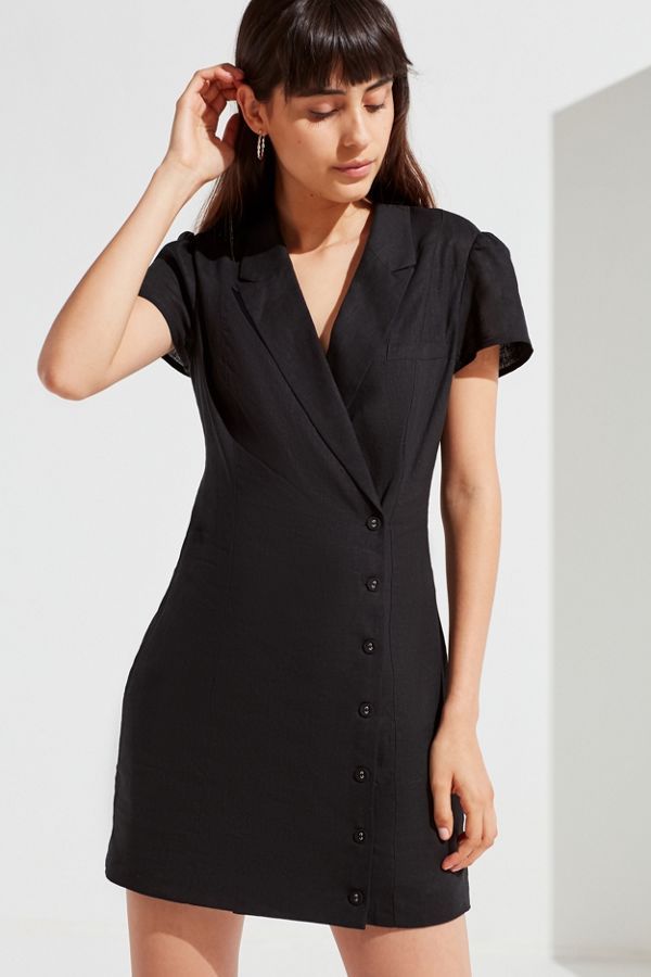 UO Clementine Double-Breasted Collared Dress | Urban Outfitters (US and RoW)