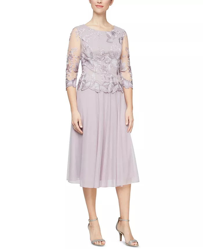 Embroidered Lace A-Line Dress | Macys (US)