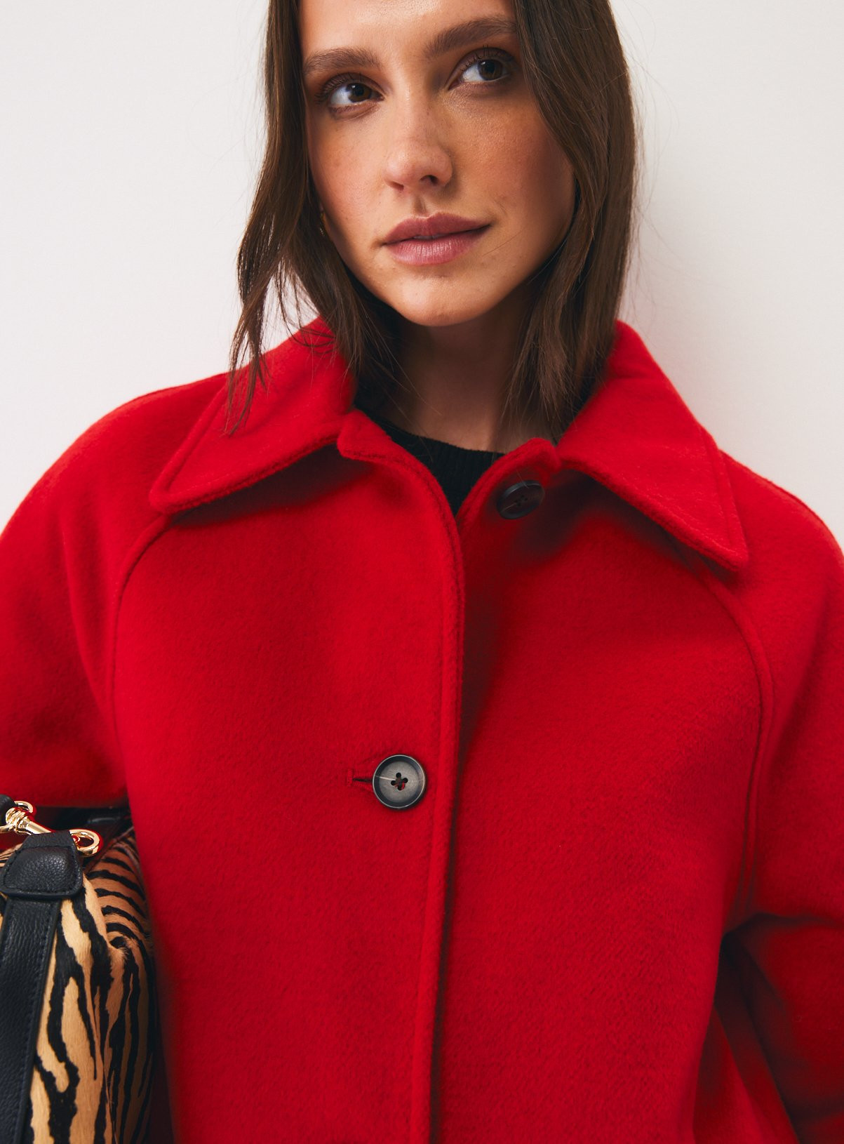 Red Wool Blend Longline Car Coat S | Tu Clothing