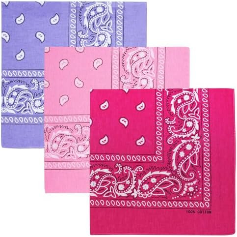 Raylarnia 100% Cotton Large Bandanas for Men and Women, 22 Inch Paisley Bandana with Multiple Col... | Amazon (US)