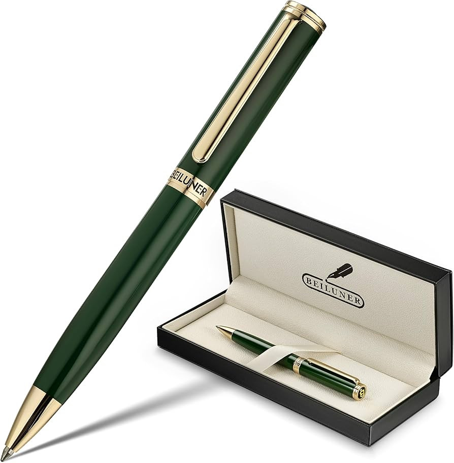 BEILUNER Luxury Gel Pen with 24K Gold Finish, Green Piano Lacquer, Luxury Grade Craftsmanship, Fa... | Amazon (US)