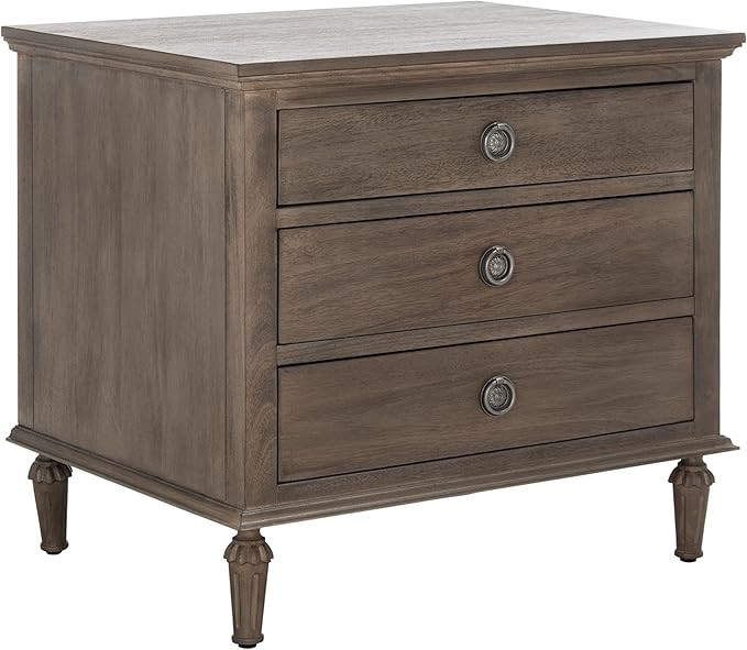 Safavieh Light Brown (Fully Assembled) Couture Home Collection Lisabet 3-Drawer Wood Nightstand | Amazon (US)