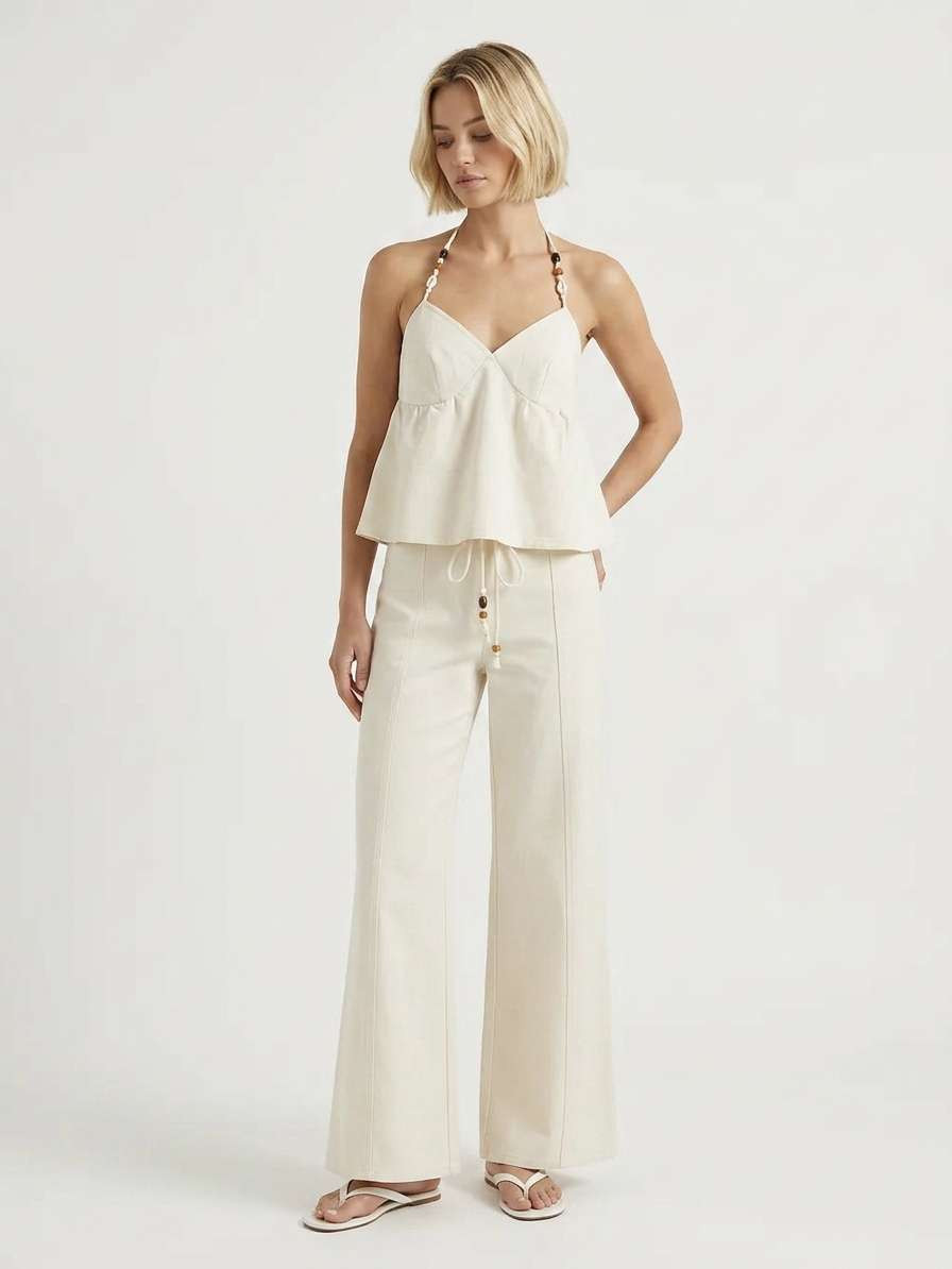 Denim Denim Low Rise Washed Twist Knotted Belted Wide Leg Jeans For Vacation Beach | Cider