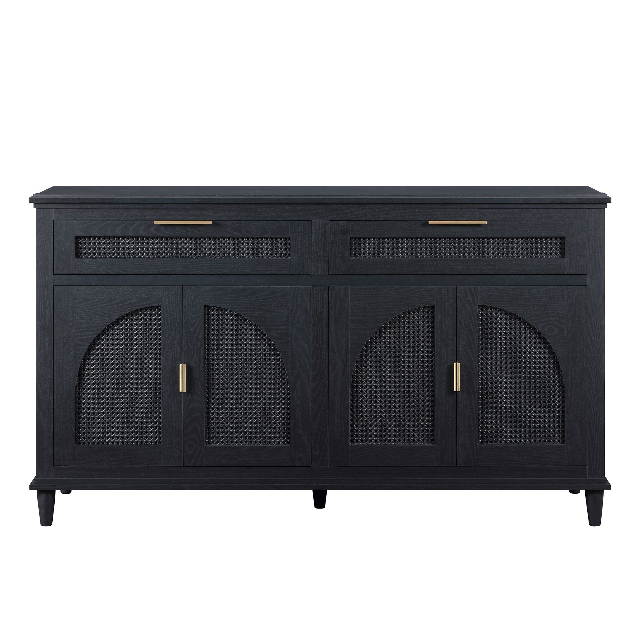 Beautiful Drew Rattan Media Console by Drew Barrymore, Black Finish - Walmart.com | Walmart (US)