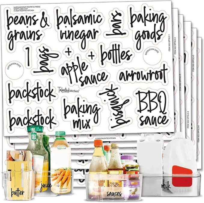 Talented Kitchen 158 Script Pantry & Fridge Labels – Supplementary Pantry, Fridge & Freezer Nam... | Amazon (US)