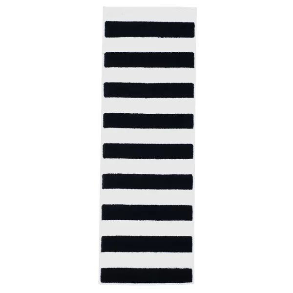 Hangah Stripe Black/White Area Rug | Wayfair North America