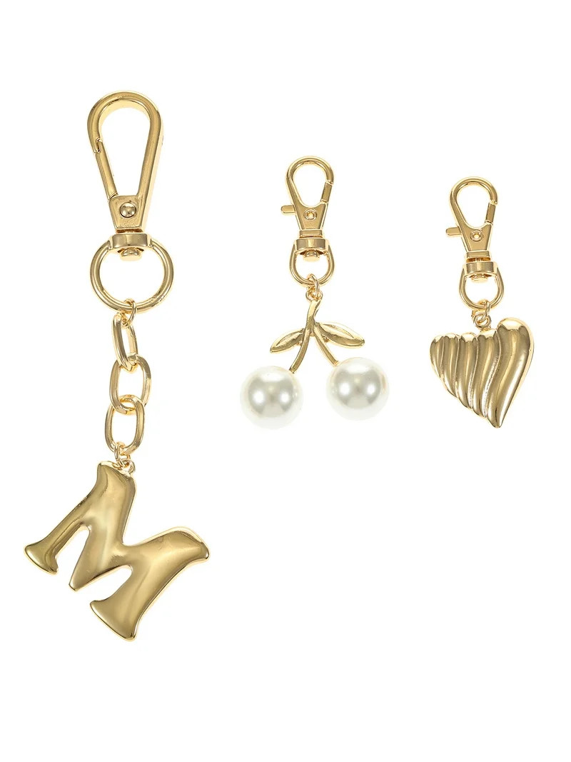 Time and Tru Goldtone Initial Letter Bag Charm Set, 3 Pieces, Letter M | Walmart (US)