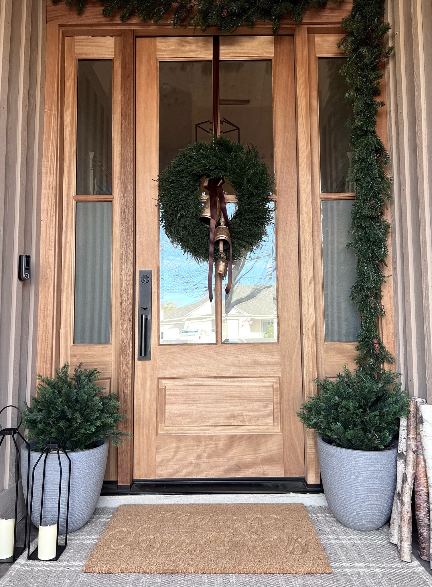 Easy Christmas front door transition between holidays. Just added 3 things. 

Christmas entry, front door, christmas wreath, christmas door

#LTKSeasonal #LTKhome #LTKHoliday