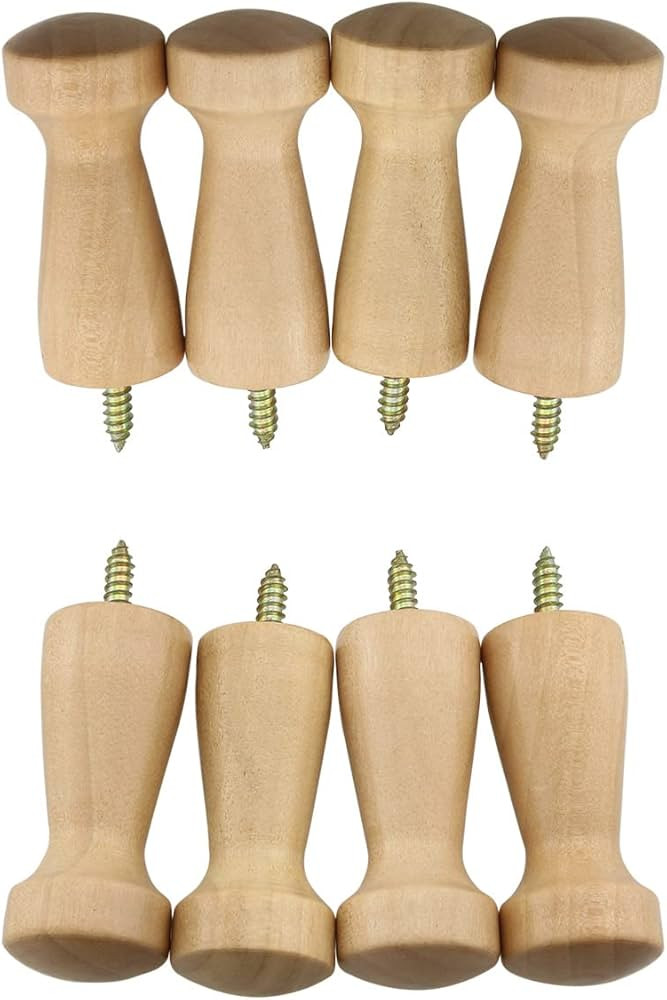 ZCZQC 8pcs Screw-on Coat Hanging Hook Wooden Coat Hooks Shaker Pegs Towel Hook Clothes Hanger Hoo... | Amazon (US)