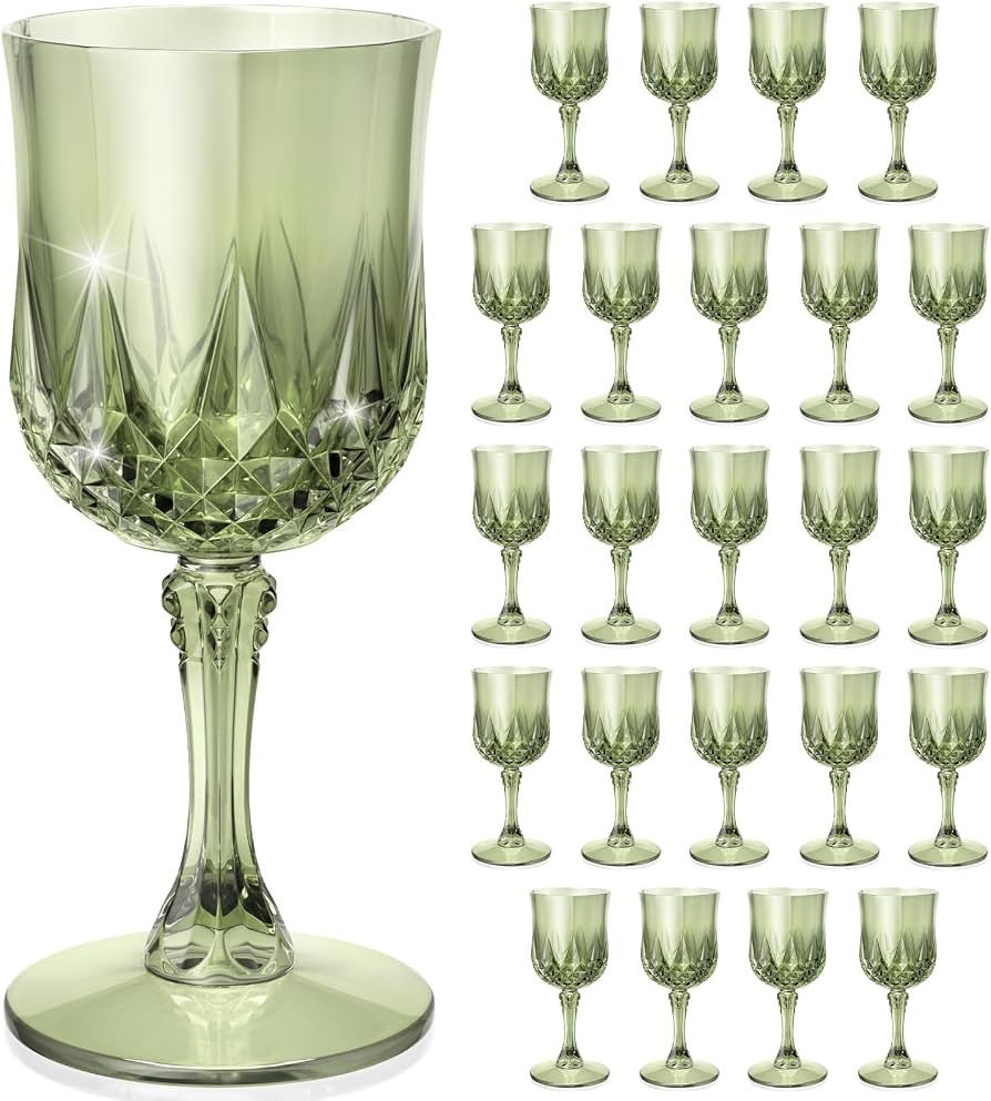 Plastic Wine Glasses, Disposable Plastic Goblets 7.1oz for Wedding Party Holiday, Unbreakable Win... | Amazon (US)