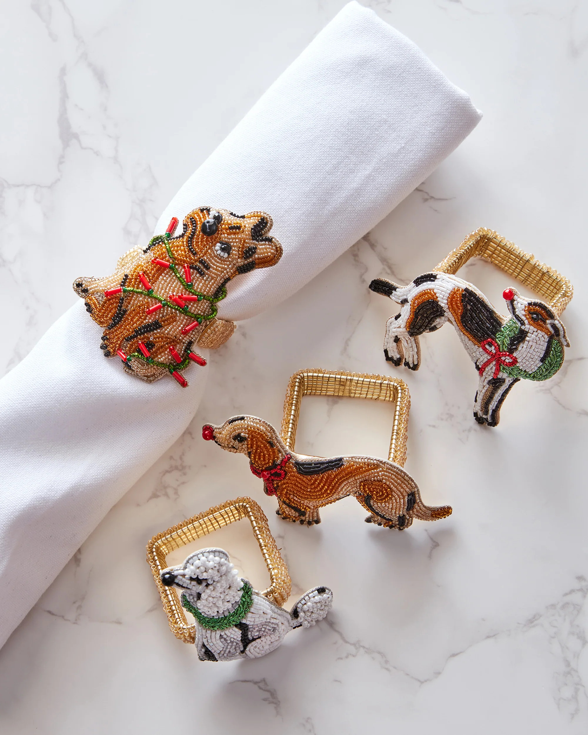 Happy Howlidays - Napkin Ring Set Of 4 -  Multi | Printfresh