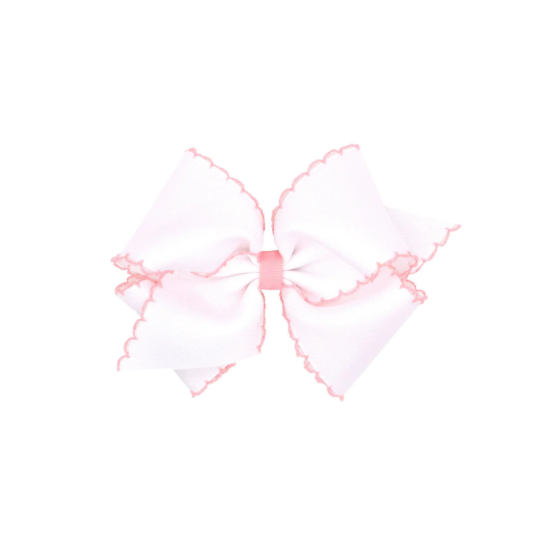 Wee Ones Mini King Hair Bow with Moonstitch Trim - More Options | The Beaufort Bonnet Company