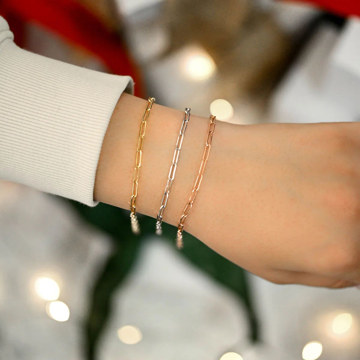 Linked Paper Clip Bracelets | Happy Jewelers