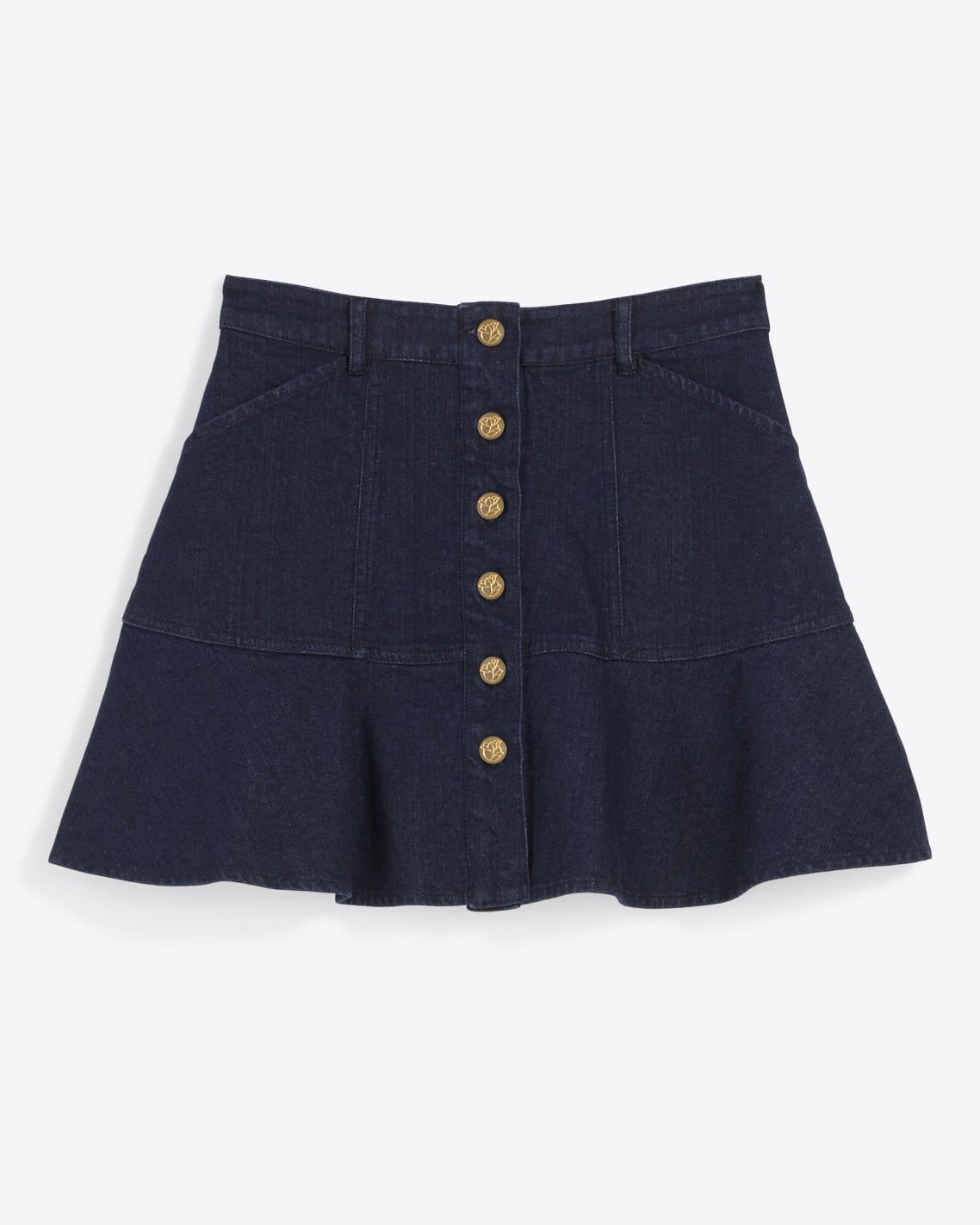Peplum Mini Skirt in Dark Wash | Draper James (US)