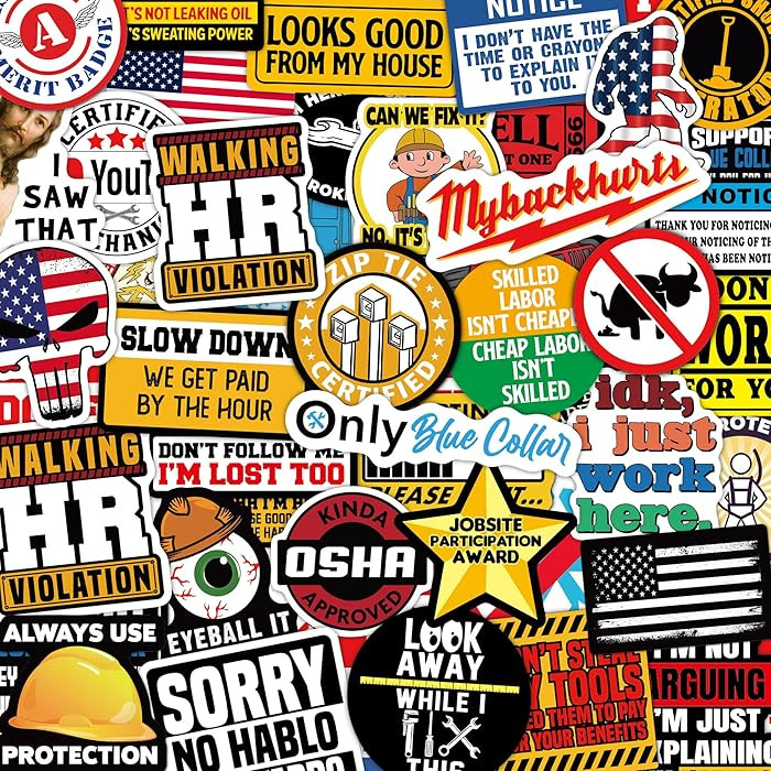 173 PCS Hard Hat Stickers for Adults - Funny (Dirty) for Water Bottle, Laptop, Helmet, Cars, Tool... | Amazon (US)
