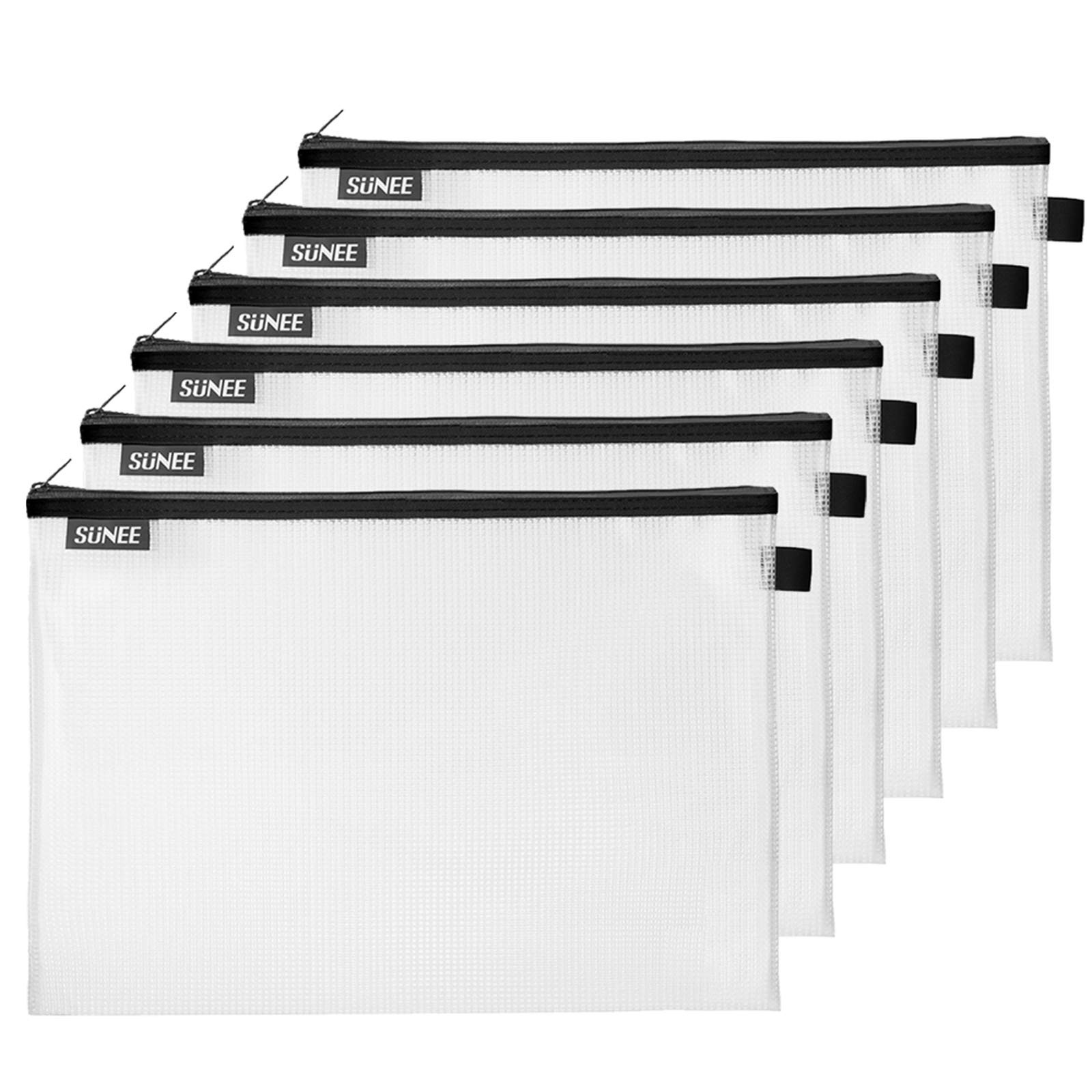 SUNEE 6 Pack Odor-Free Mesh Zipper Pouch 10x14, Black Waterproof Storage Bag for Organizing Document | Amazon (US)