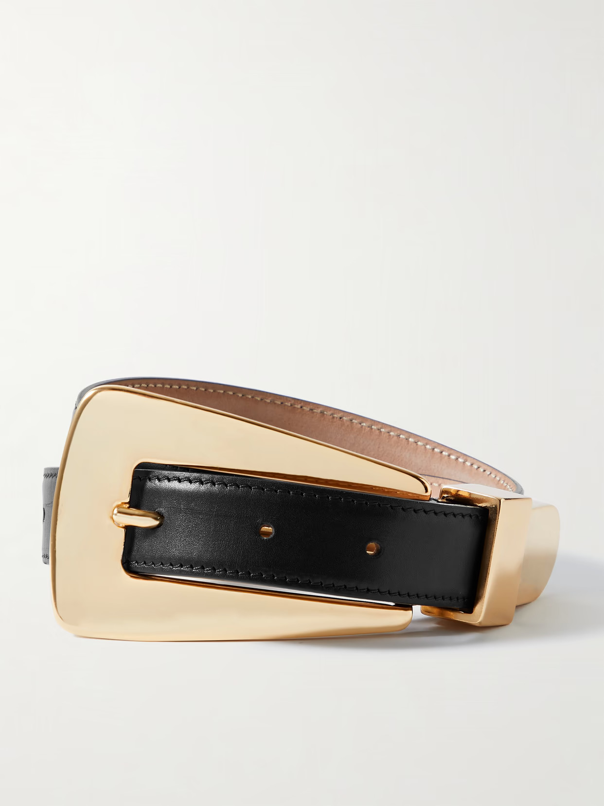 KHAITE - Lucca Leather Belt - Black - 80 | NET-A-PORTER APAC
