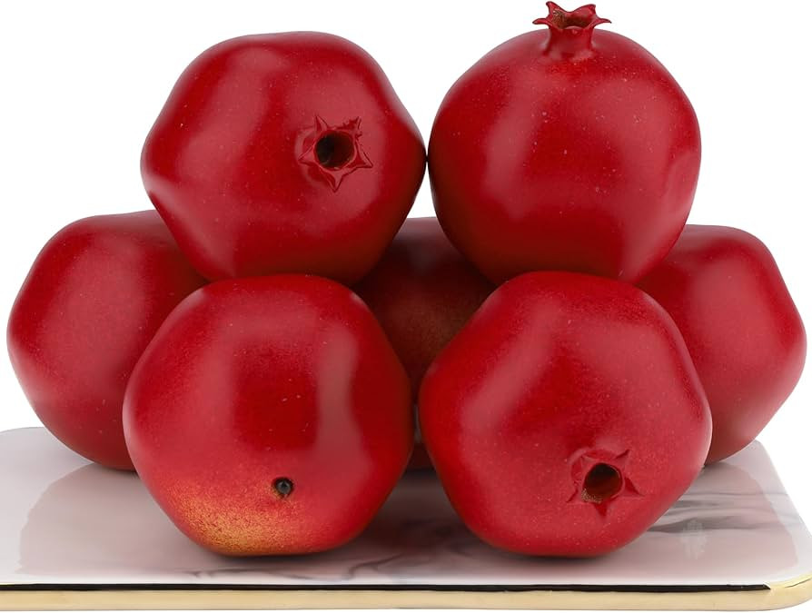 Gresorth 6 Pcs Lifelike Artificial Pomegranet Decoration Fake Pomegranate Fruit Home Party Kitche... | Amazon (US)