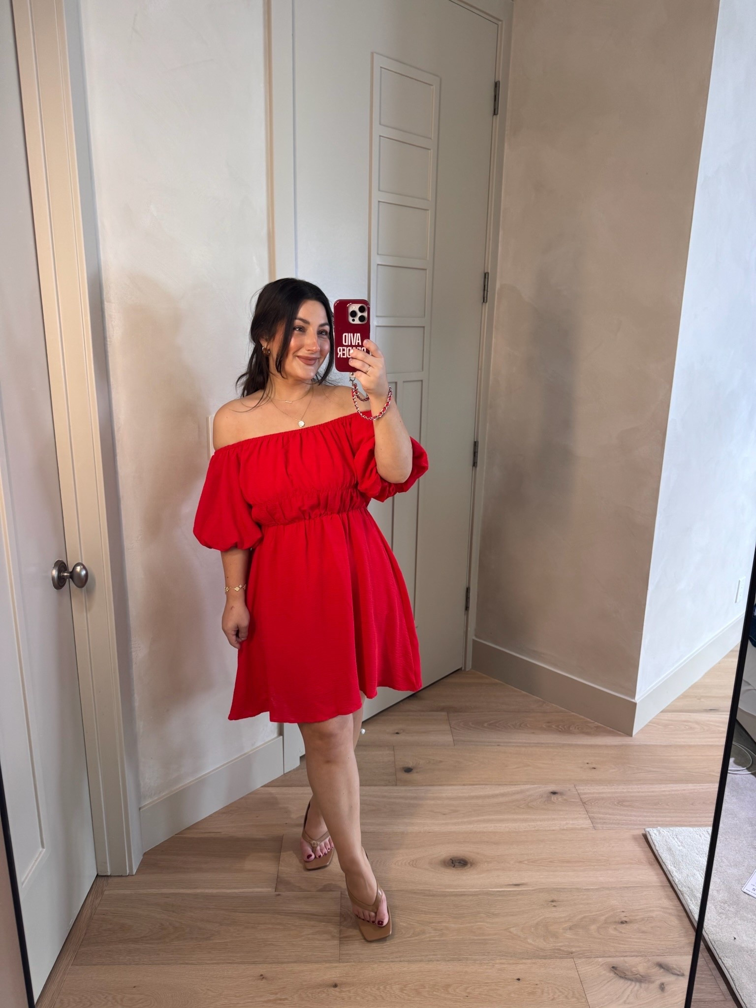 Off the shoulder summer dress! I’m wearing a size small in C red 
5’0” 140lbs 
Petite friendly

#LTKootd #LTKPetite #LTKTravel