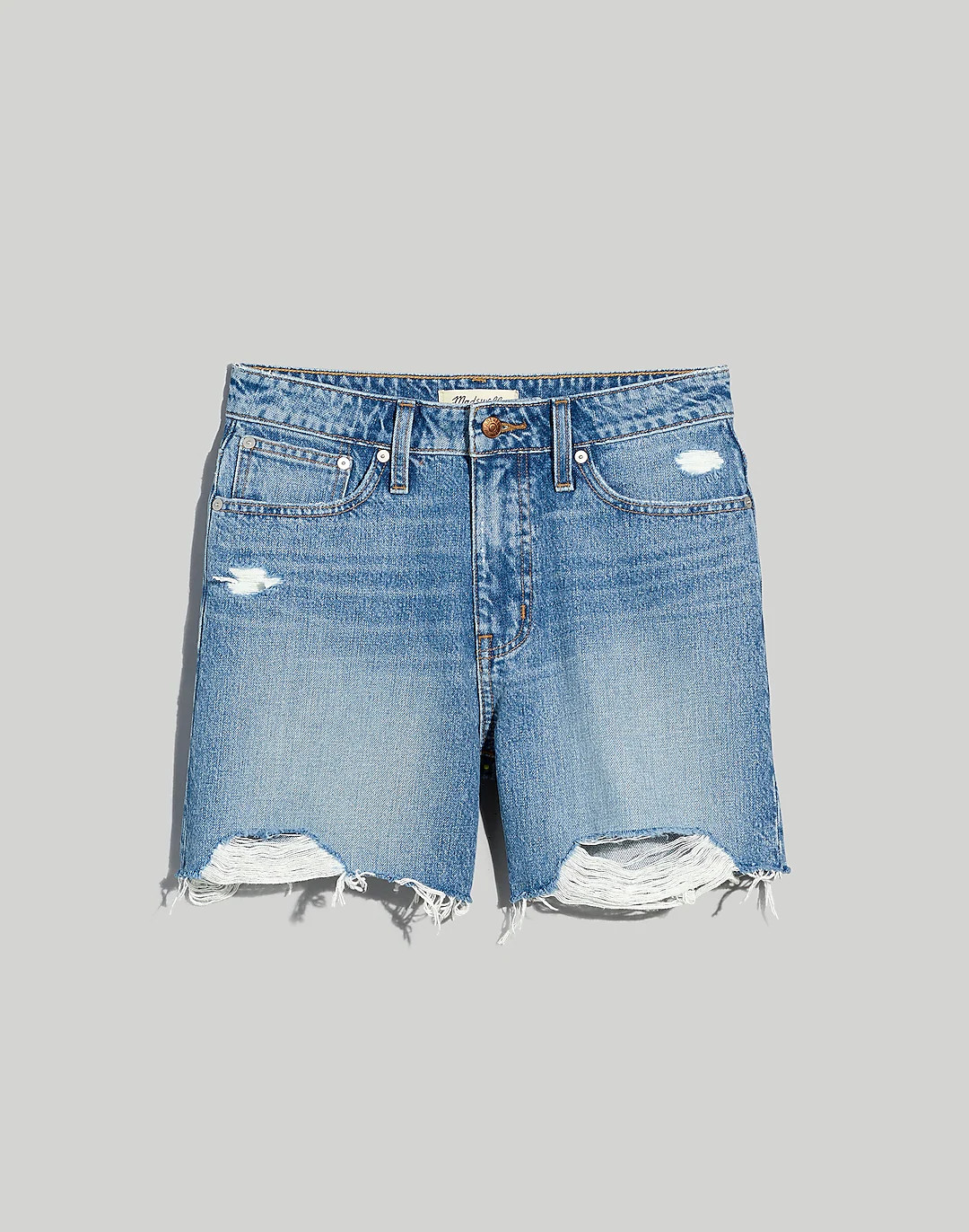 Relaxed Mid-Length Denim Shorts in Brockport Wash | Madewell
