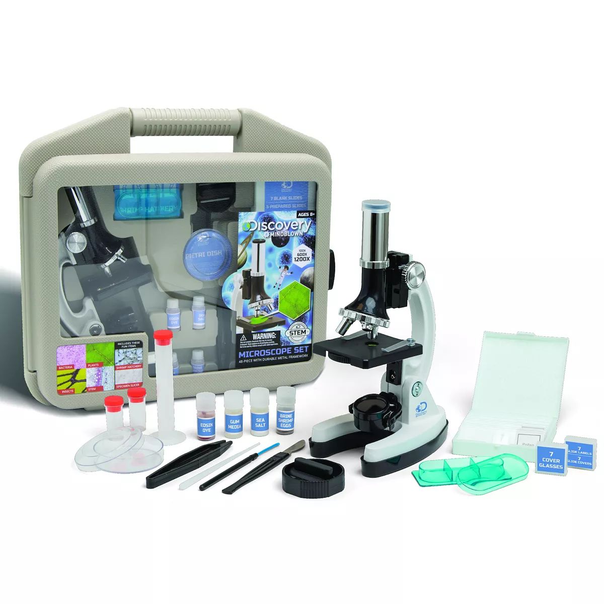 Discovery #Mindblown Microscope Set 48-Piece with Durable Metal Framework | Kohl's